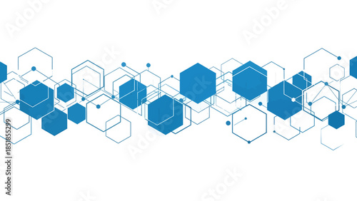 Abstract blue geometric network pattern illustration with connecting lines and dots