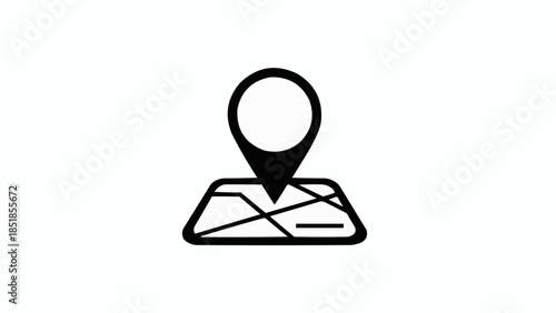 vector illustration of a map pointer with a pointer