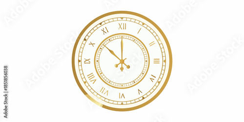 Golden pocket watch with roman numerals showing approximately ten past ten