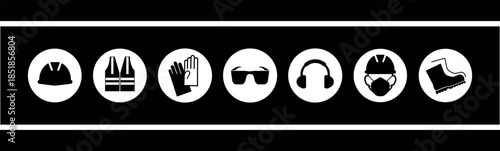 illustration of a set of work safety sign
