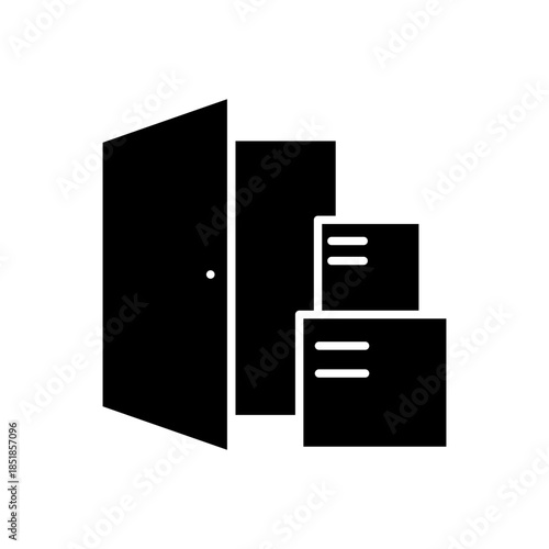 Relocation editable icon. Moving services Illustration sign. Moving symbol. shipping logo.