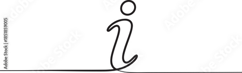 Continuous one line drawing silhouette of information symbol. The Information linear icon. one line Art icon drawing