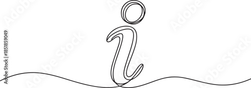 Continuous one line drawing silhouette of information symbol. The Information linear icon. one line Art icon drawing