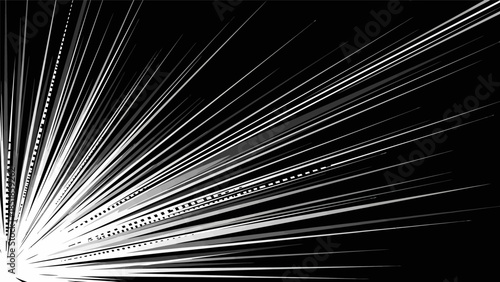 Abstract light rays exploding from the corner, creating a dynamic and energetic visual effect on a dark background.