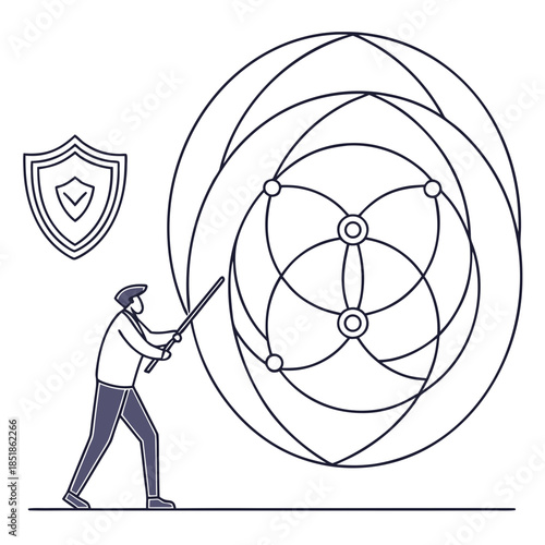 Risk control architecture illustrated as layered mitigation structure and oversight boundaries in a minimal vector for enterprise risk governance.