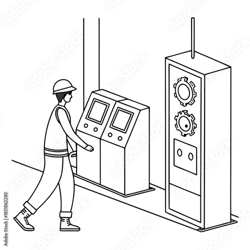 Automation control boundary illustrated as clear separation between automated and manual decision domains in a minimal vector.