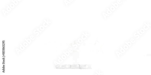 A dark silhouette of a cat sitting amongst abstract shapes and lines