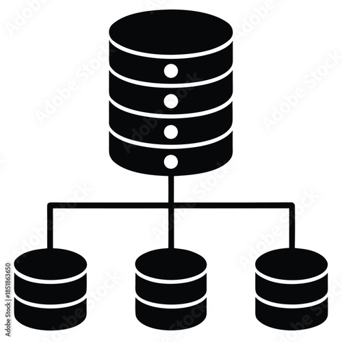 database vector icon on white background