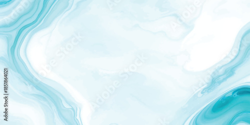 Seamless Teal & Cyan Marble Liquid Swirl Texture With Elegant Fluid Art Design with Soft Gradient Waves on White for Luxury Branding, Minimalist Web Headers & Contemporary Interior Decor