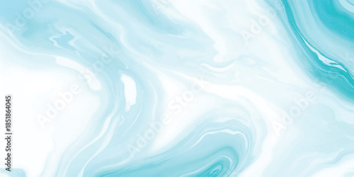 Seamless Teal & Cyan Marble Liquid Swirl Texture With Elegant Fluid Art Design with Soft Gradient Waves on White for Luxury Branding, Minimalist Web Headers & Contemporary Interior Decor