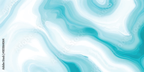 Seamless Teal & Cyan Marble Liquid Swirl Texture With Elegant Fluid Art Design with Soft Gradient Waves on White for Luxury Branding, Minimalist Web Headers & Contemporary Interior Decor