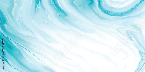 Seamless Teal & Cyan Marble Liquid Swirl Texture With Elegant Fluid Art Design with Soft Gradient Waves on White for Luxury Branding, Minimalist Web Headers & Contemporary Interior Decor