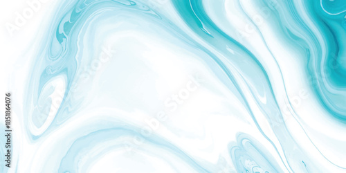Seamless Teal & Cyan Marble Liquid Swirl Texture With Elegant Fluid Art Design with Soft Gradient Waves on White for Luxury Branding, Minimalist Web Headers & Contemporary Interior Decor
