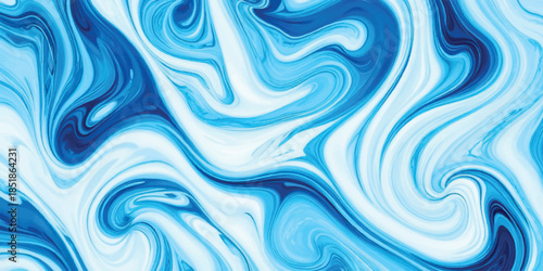 Seamless Blue Marble Liquid Swirl Texture With  Elegant Cyan & Royal Blue Ink Waves on White Background for Luxury Branding, Aesthetic Web Design & Sophisticated Contemporary Digital Art