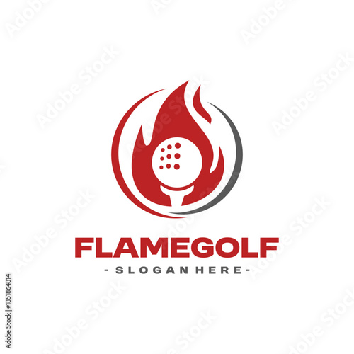 Power Golf Sports Logo Design Template. Golf training icon vector.