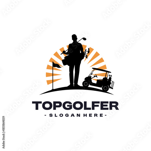 Golf Sports Logo Design Template. Golf training icon vector.