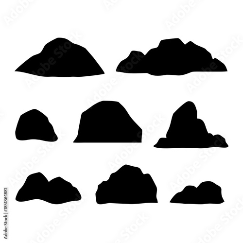Collection of silhouetted rocks