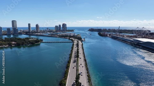 Wallpaper Mural Miami Beach Skyline In Miami Beach Florida United States. Stunning Tropical Coastline Beach Scene Viewed From Above. Metropole Landscape Crowded Beautiful. Crowded. Miami Beach Florida. Torontodigital.ca