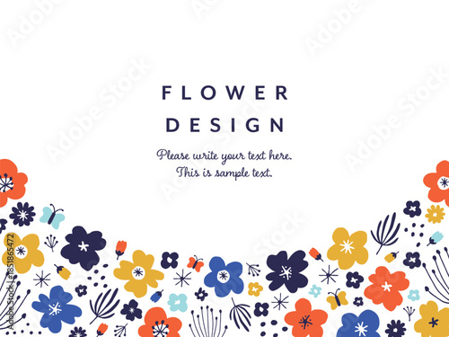 手書き花のフレーム