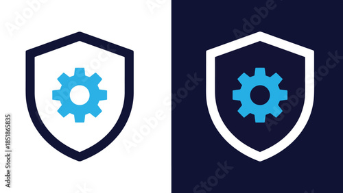 Security and protection icon set - Blue icon set - Solid icons vector collection - Vector icon set - Line and glyph solid icon set - Icon vector - Flat Design Icon