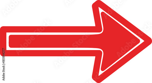 Red Arrow Icon Isolated on Transparent Background for Design