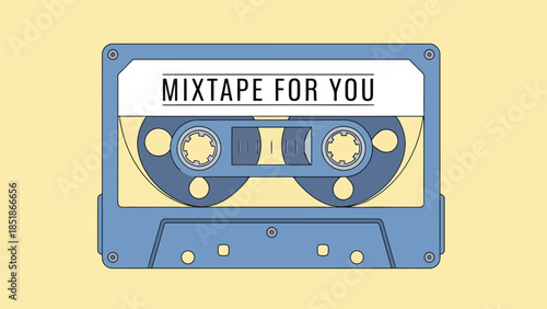 Retro Cassette Mixtape Design for Vintage Music Lovers