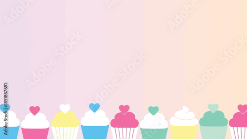 Colorful Cupcake Background for Sweet Celebrations