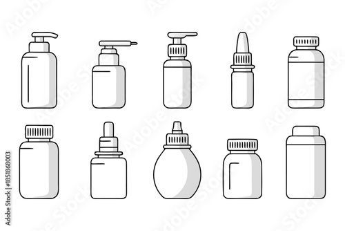 vector set of cosmetic bottles