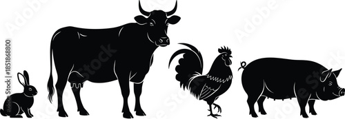 Set of black silhouettes featuring beautiful women in glamorous and expressive poses wearing high heels for fashion and lifestyle concepts