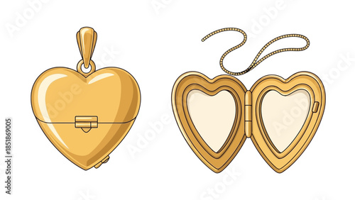 Elegant Gold Heart Locket with Mirror for Romantic Gifts