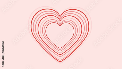 Stylish Red Heart Patterns on Soft Pink Background