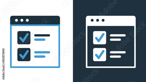 Task list icons - Blue icon set - Solid icons vector collection - Vector icon set - Line and glyph solid icon set - Icon vector - Flat Design Icon