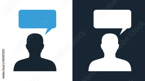 Communication icons - Blue icon set - Solid icons vector collection - Vector icon set - Line and glyph solid icon set - Icon vector - Flat Design Icon