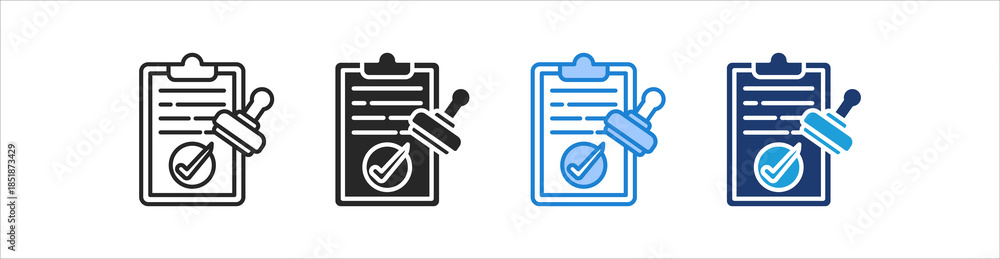 Obraz premium Approval Icon Set Multiple Style Vector Collection
