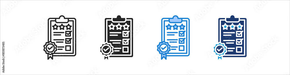 Fototapeta premium Quality Control Icon Set Multiple Style Vector Collection