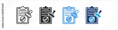 Approval Icon Set Multiple Style Vector Collection