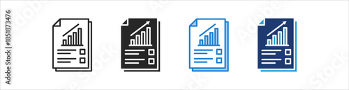 Report Icon Set Multiple Style Vector Collection