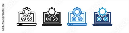 Testing Icon Set Multiple Style Vector Collection