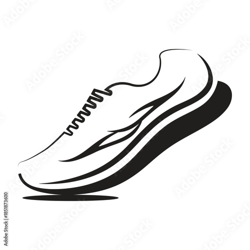 Illustrated running shoe isolated on transparent background, isolated on white background, Vector, illustration