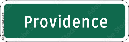 Providence, Rhode Island Green Road Sign Design Vector