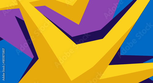 Dynamic Abstract Background with Yellow Purple and Blue Geometric Shapes.