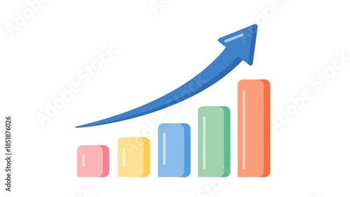 Colorful Bar Chart with an Upward Trend Arrow Free Download Colorful Bar Chart with an Upward Trend Arrow - GFXLoad