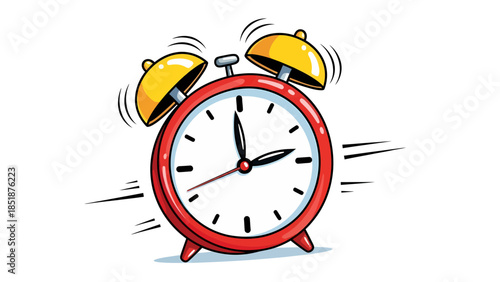 Cartoon Red Alarm Clock