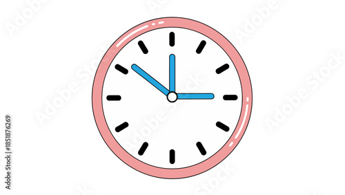 Pink Clock with Blue Hands