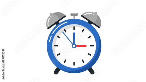 Blue Alarm Clock with Red and Blue Hands