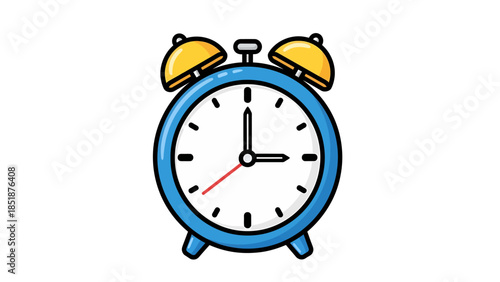 Classic Alarm Clock Illustration for Time Management, Wake Up, and Deadline Concept