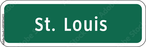 St. Louis, Missouri Green Road Sign Design Vector