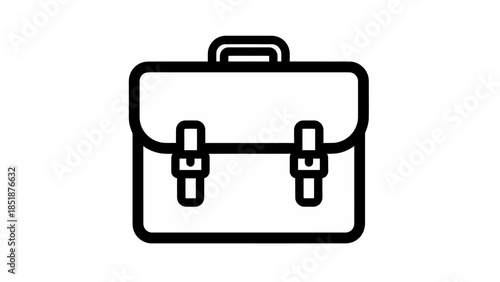 Minimalist Briefcase with Buckles in Monochrome