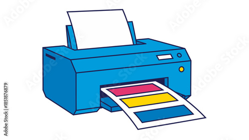 Colorful Printer Printing Documents