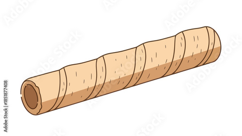 Delicious Wafer Roll Snack Isolated on White Background